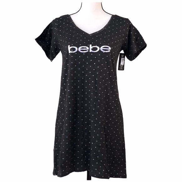 bebe sleep shirt polka dot junior's S, M - Picture 2 of 8